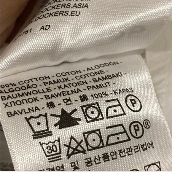 Dockers Men’s Alpha Khaki Diamond Button Up Shirt. Slim Fit. Size Large. White - Picture 8 of 10